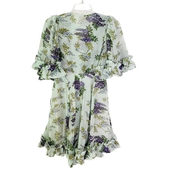 NEW ByTimo Wallpaper Floral Chiffon Mini Dress Size XXS Blue - Picture 6 of 14